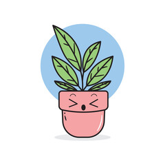 Houseplant Cute Diffenbacchia Vector Illustration Flat Style Suitable for Web Landing Page and Banner