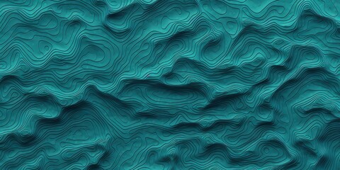 Terrain map turquoise contours trails, image grid geographic relief topographic contour line maps - obrazy, fototapety, plakaty