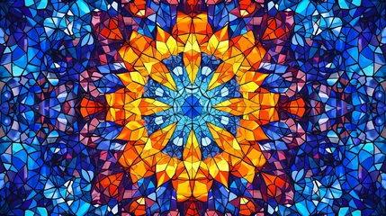 Foto op Plexiglas Stained glass window background with colorful  abstract.  © soysuwan123