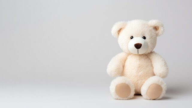 Une peluche ours sur fond blanc