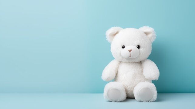 Une peluche ours sur fond blanc