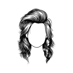 detailed line art of women's hair