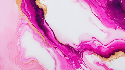 Abstract Pink Natural luxury fluid art alcohol ink painting Background