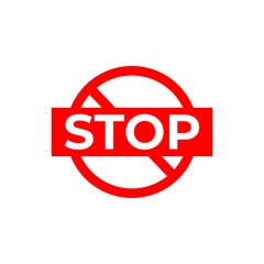 Stop red sign symbol design vector