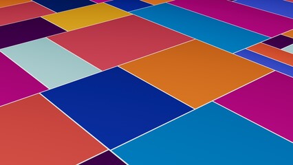 colorful fields, abstract geometric landscape, rectangles pattern 