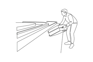 Continuous one line drawing You Have Arrived concept. Doodle vector illustration.