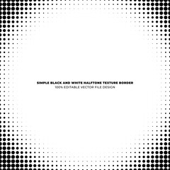Simple And Symmetrical Abstract Black And White Halftone Effect Vector Background Texture Border