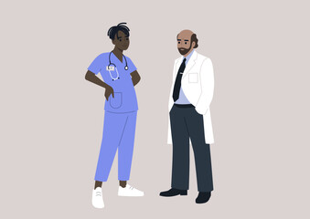 An intern is gaining hands-on experience in the clinics, learning from a doctor, the educational aspect of an internship, where students absorb practical knowledge under the guidance of mentors