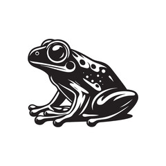 Enchanted Ponds: Frog Silhouette Set Transporting Viewers to the Enchanted Realms Where Amphibians Rule with Grace - Frog Illustration - Frog Vector - Amphibian Silhouette - Toad Vector
