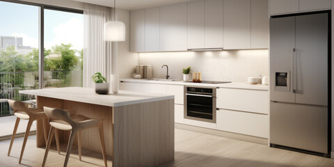 Fototapeta premium Modern Kitchen Interior with Natural Light.