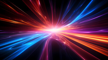 Abstract geometric lines background, technological lines background and light effects, 3D rendering