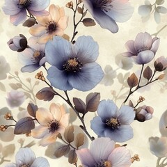 Pattern with flowers seamless 