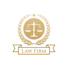 Law firm logo, Attorney at law logo, Lawyer service logo design template