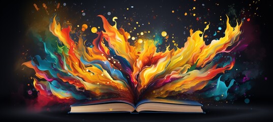 Vibrant 3d illustration of abstract gradient background for world book day celebration