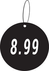 Price Tag displaying value of 8.99. 
