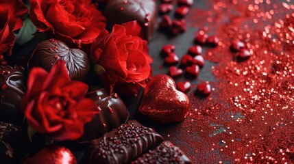 Romantic Chocolate and Roses Arrangement