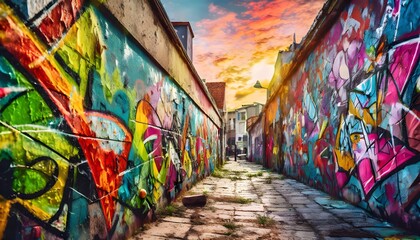 Naklejka premium Urban Renewal: Graffiti Art Texture