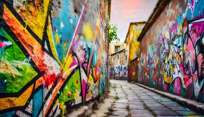 Urban Renewal: Graffiti Art Texture - obrazy, fototapety, plakaty