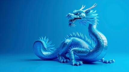 Obraz premium blue dragon of chinese new year 2024