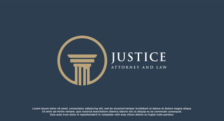 Lawyer logo with creative element style Premium Vector. Law firm Attorney And Law logo design vector Illustration.