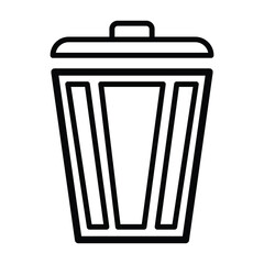 simple trash can outline illustration vector
