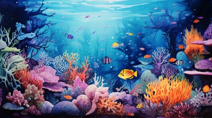 Obraz na płótnie Canvas Underwater Paradise: Exploring the Vibrant Coral Reef