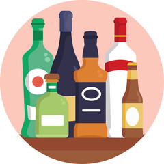 Beverage Bottles Vector Icon: Ideal for projects related to refreshments, beverages, and more.