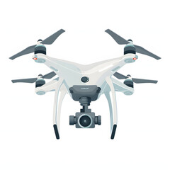 Drone isolated on white background, flat design, png
