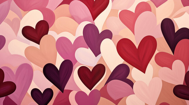 Abstract art of Valentine's day hearts background 