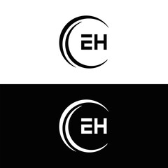 EH logo. E H design. White EH letter. EH, E H letter logo design. Initial letter EH linked circle uppercase monogram logo. E H letter logo vector design. top logo, Most Recent, Featured,