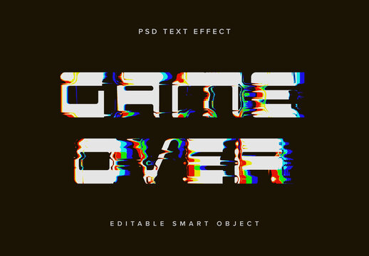 Dissolving Glitch Text Effect Mockup 