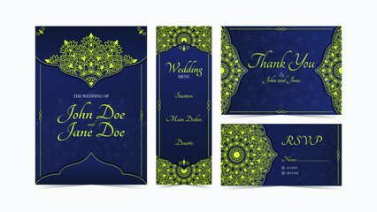 Indian Wedding Invitation Collection with Mandala