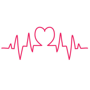 Heart Beat Cardiogram Valentine Illustration
