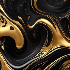 Black and gold mixed texture fluid art background texture. beautiful fluid abstract texture background