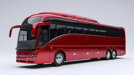 Beautiful luxury Red Bus on isolated white background, Mock-up 3d Bus Illustration, Generative Ai