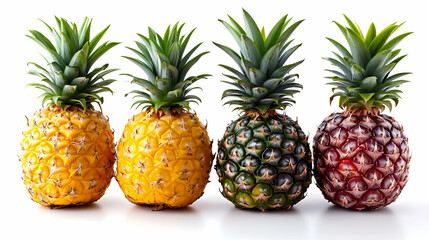 View of Delicious fresh Fruit Pineapple on a white background