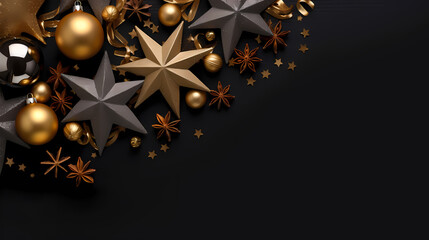 Christmas ball background, Christmas and New Year holidays concept with copy space for text
