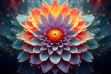  flower with colorful petals 