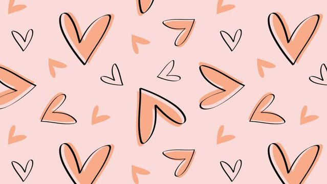 seamless pattern. hearts. a pattern for packaging, textiles, and wrappers. beautiful style . love. A romantic. a red heart. doodle. with a colored background. background.