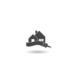 House Paint Logo Icon shadow