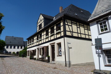 Marktplatz in Augsustusburg in Sachsen