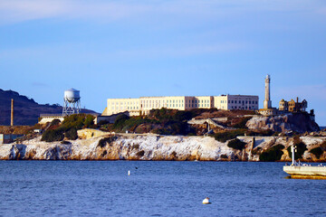 San Francisco, California: view of Alcatraz Island with prison - 720507066