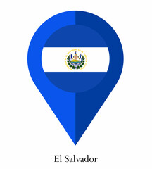 Flag Of El Salvador, El Salvador flag, National flag of El Salvador. map pin flag of El Salvador.