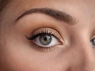 Obraz premium Close Up of Woman Eye with Cornea Looking at Camera Portrait