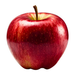 A succulent ripe red apple isolated on transparent background. Fresh fruit illustration for design, template, artwork, wallpaper