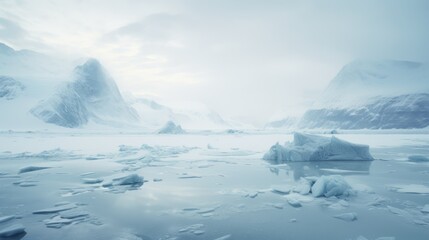 Beautiful Arctic landscape. The problem of climate change, warming, ecology.