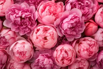 colorful background of pink peonies close up - obrazy, fototapety, plakaty