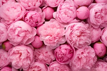 colorful background of pink peonies close up