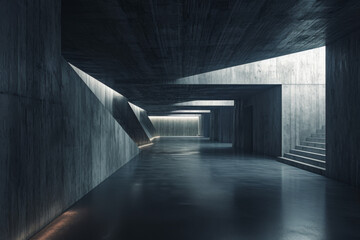 Empty dark abstract concrete room smooth interior. 