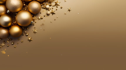 Luxurious Christmas balls on glowing bokeh background, Christmas and New Year minimalistic background